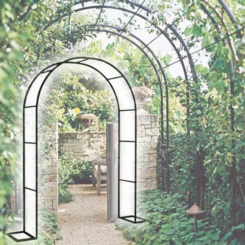 TAVLT Rosenbogen Aus Metall Stabil, 80x200cm 140x230cm 300x220cm Kletterpflanzen Pergola, Freistehend Torbogen Rankgitter, Wetterbeständig (Size : 300x220cm/9.8x7.2ft) von TAVLT