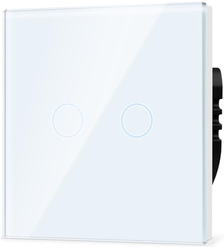 TAWOIA Normaler Lichtschalter,Wandlichtschalter,Standard 110 V - 240 V Glasscheibe,86 * 86 mm,2 Fach 1 Weg Berührungs Lichtschalter TAWOIA Normaler Lichtschalter,Wandlichtschalter,Standard 110 V - 240 V Glasscheibe,86 * 86 mm,2 Fach 1 Weg Berührungs Lichtschalter von TAWOIA