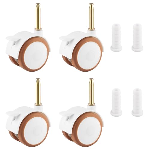 Lenkrollen für Kindermöbel，4 Pcs Möbelrollen mit bremse Möbelrollen für kindermöbel Doppelrollen Rollensatz aus gummil，für Kindermöbel Blumenständern von TAXIFANW