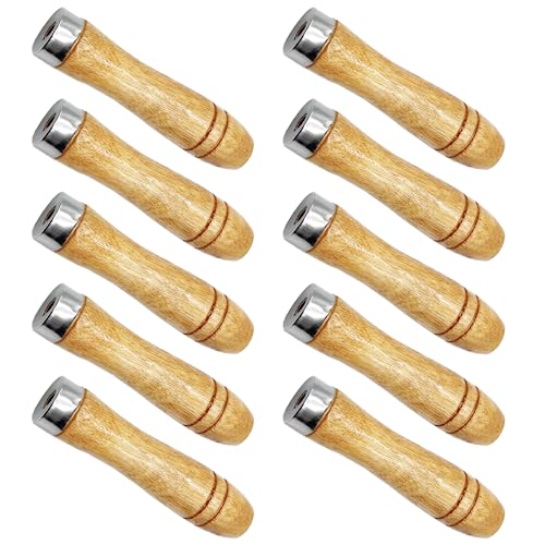 TAXIFANW Feilenheft，10 Stück Holzfeile griff Griff feilengriffe Holz holzfeilengriff mit Starken metallkragen，Für Feilen Raspeln oder Holzmeißel von TAXIFANW