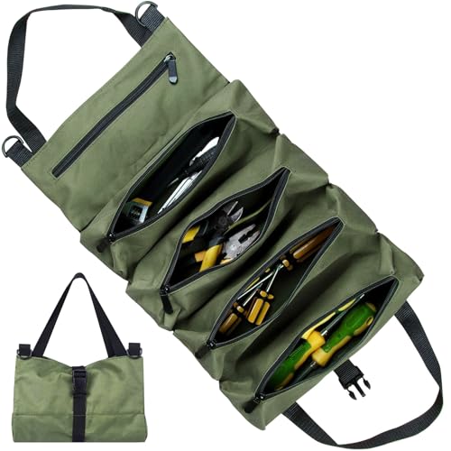 Werkzeug Rolltasche，Mehrzweck rolltasche Canvas schraubenschlüssel werkzeugtasche Multi-purpose canvas tool roll，für Klempner/Handwerker/Elektriker von TAXIFANW