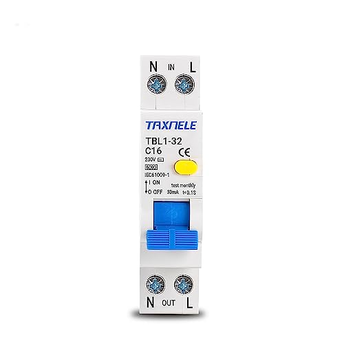 1P+N 6KA Leistungsschalter RCBO 18MM Mini 230V 50/60Hz DIN-Schienenmontage Fehlerstromschutzschalter Typ A 30mA ¨¹berlastschutz (6A) von TAXNELE