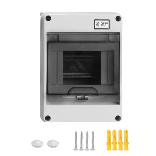 5 Wege Elektrische Verteilerkasten IP65 Wasserdichte Transparente Abdeckung Verteilerschutzbox Leistungsschalter MCB Schalter Meter Timer PC Kunststoff Abzweigdraht Box HT Outdoor (5P) von TAXNELE