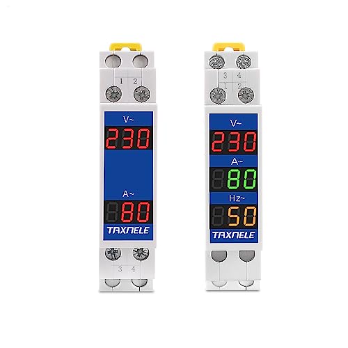 Din Rail 18 mm Voltage Current HZ Meter AC 80-500V 110V 220V 380V 100A Modular Voltmeter Ammeter LED Indikator Digital Volt Tester with CT (V+A) von TAXNELE