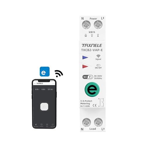 Ewelink WIFI Smart Circuit Breaker 1P+N 63A Power Energy Meter KWh Fernschalter Timer Relais MCB Spannungsstrom schützen von TAXNELE