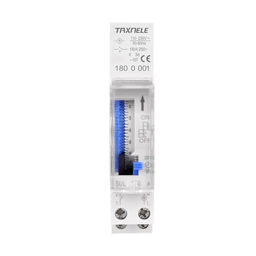 Mechanische 15 Minuten 24h Timer Digital Zeitschalter Relais SUL180a 16A 24 Stunden Programm Timer Analog DIN-Schiene (24 Stunden) von TAXNELE