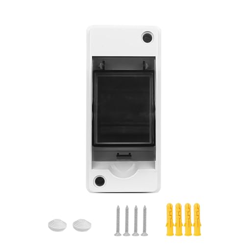 TAXNELE 2 Wege Elektrische Verteilerkasten IP65 Wasserdichte Transparente Abdeckung Verteilerschutzbox Leistungsschalter MCB Schalter Meter Timer PC Kunststoff Abzweigdraht Box HT Outdoor (2P) von TAXNELE