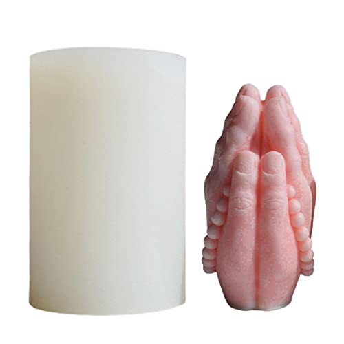 TAYSTE Buddha Hand Silikonform - 3D Betende Hände Kerzenform,Handform für Geschenk, Duftkerze, Gips, Statue, Dekoration, Kerzenherstellungssets, Kerzenformen von TAYSTE