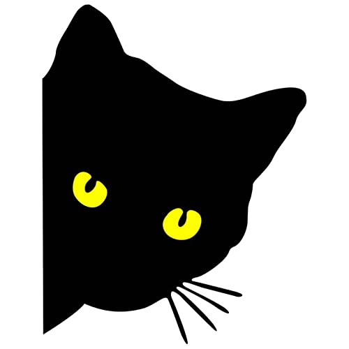 TAYSTE Spähender Kofferraum-Aufkleber - Selbstklebende Schwarze Katze Autoaufkleber,Verfügbar für Kühlschränke, Wände, Autos, Wohnwagen, Laptops und Gepäck von TAYSTE