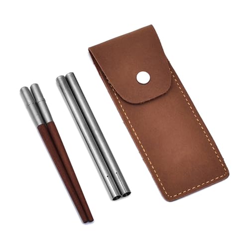 Abnehmbare Essstäbchen mit Etui, chinesische Holz-Essstäbchen für Reiseutensilien, Geschirr, für Outdoor-Campingbedarf von TAZIZI