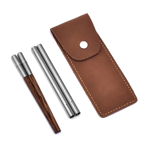 Abnehmbare Essstäbchen mit Etui, chinesische Holz-Essstäbchen für Reiseutensilien, Geschirr, für Outdoor-Campingbedarf von TAZIZI