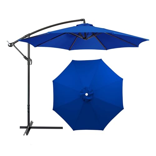 TAZYYZUU 2,0 m 3,0 m 3,5 m Sonnenschirm-Ersatzdach, abgerundetes Ersatz-Sonnenschirmdach, 8 Rippen, Gartenschirm-Stoffabdeckung for die Terrasse im Freien, UV-Schutzdach(Blue,3.50m(11.5ft)) von TAZYYZUU