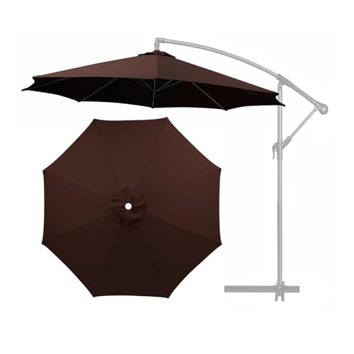 TAZYYZUU 2,0 m 3,0 m 3,5 m Sonnenschirm-Ersatzdach, abgerundetes Ersatz-Sonnenschirmdach, 8 Rippen, Gartenschirm-Stoffabdeckung for die Terrasse im Freien, UV-Schutzdach(Brown,2.70m(8.8ft)) von TAZYYZUU
