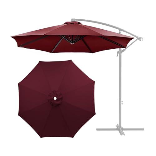 TAZYYZUU 2,0 m 3,0 m 3,5 m Sonnenschirm-Ersatzdach, abgerundetes Ersatz-Sonnenschirmdach, 8 Rippen, Gartenschirm-Stoffabdeckung for die Terrasse im Freien, UV-Schutzdach(Dark red,2.30m(7.5ft)) von TAZYYZUU