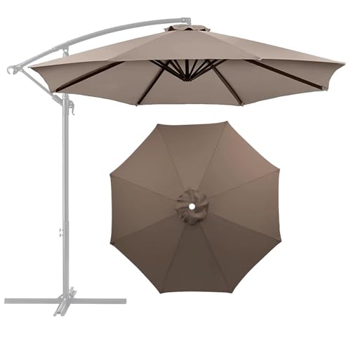 TAZYYZUU 2,0 m 3,0 m 3,5 m Sonnenschirm-Ersatzdach, abgerundetes Ersatz-Sonnenschirmdach, 8 Rippen, Gartenschirm-Stoffabdeckung for die Terrasse im Freien, UV-Schutzdach(Light Brown,2.30m(7.5ft)) von TAZYYZUU