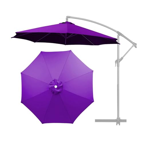 TAZYYZUU 2,0 m 3,0 m 3,5 m Sonnenschirm-Ersatzdach, abgerundetes Ersatz-Sonnenschirmdach, 8 Rippen, Gartenschirm-Stoffabdeckung for die Terrasse im Freien, UV-Schutzdach(Purple,2.30m(7.5ft)) von TAZYYZUU