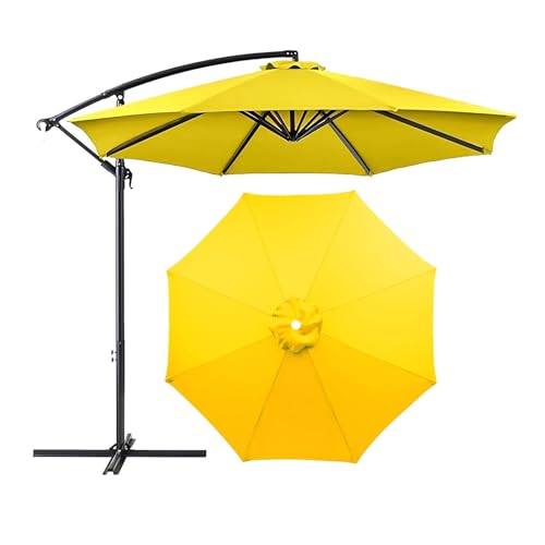 TAZYYZUU 2,0 m 3,0 m 3,5 m Sonnenschirm-Ersatzdach, abgerundetes Ersatz-Sonnenschirmdach, 8 Rippen, Gartenschirm-Stoffabdeckung for die Terrasse im Freien, UV-Schutzdach(Yellow,2.70m(8.8ft)) von TAZYYZUU