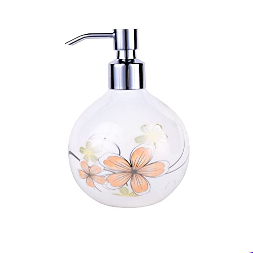 TAZYYZUU Ball Flüssigseifenspender aus Keramik, nachfüllbare Pumpflasche for Küche und Bad, dekorativer Handseifenspender mit gelbem Blumenmuster TAZYYZUU Ball Flüssigseifenspender aus Keramik, nachfüllbare Pumpflasche for Küche und Bad, dekorativer Handseifenspender mit gelbem Blumenmuster von TAZYYZUU