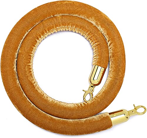 TAZYYZUU Seilabsperrung, 1,5 m, Absperrseil zur Kontrolle von Menschenmengen mit Haken, 3 cm Dickes Samt-Absperrseil for Partys, Hotels(Gold) von TAZYYZUU