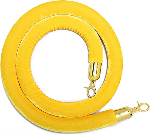 TAZYYZUU Seilabsperrung, 3 cm dick, Absperrseil zur Kontrolle von Menschenmengen mit Haken, Samt-Ersatzseil for roten Teppich, 1,5 m lang(Yellow) von TAZYYZUU
