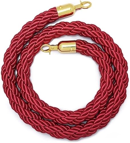 TAZYYZUU Seile Samtseilbarrieren, kommerzielle Warteschlangen-Kontrollseile for Hotelbankbars, Trennseile aus gedrehten Warteschlangenseilen(Hemp,1.2m/4ft) von TAZYYZUU