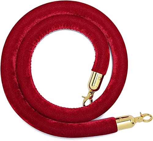 TAZYYZUU Seile Samtseilbarrieren, kommerzielle Warteschlangen-Kontrollseile for Hotelbankbars, Trennseile aus gedrehten Warteschlangenseilen(Velvet,2.2m/7.2ft) von TAZYYZUU
