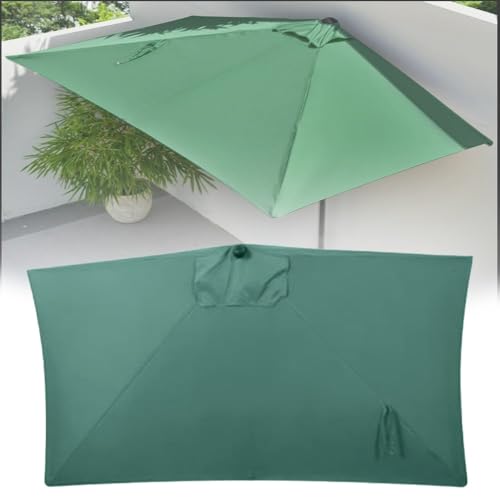 TAZYYZUU Sonnenschirm-Überdachung, 5-Rippen, halbrechteckig, Ersatzstoff for Wandschirm, UV-Schutz, Ersatzstoff for Terrasse und Hinterhof(Green,2x1m (6.5'x3.3')) von TAZYYZUU