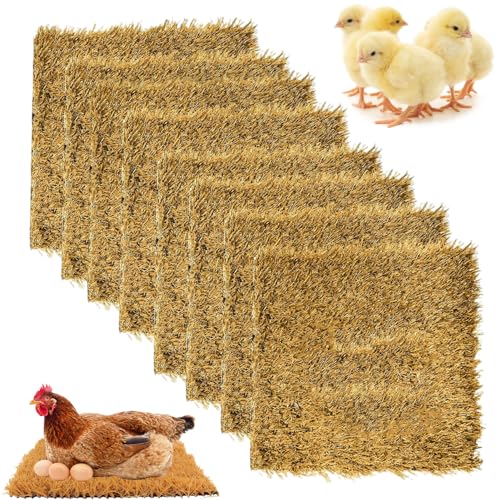 Hühnernest Unterlage 33 X 33 cm, 8 Stück Nistkasten Pads für Hühner 12''x12'', Wiederverwendbare Nistmatten, Waschbare Simuliertes Gras Hühnernestmatten, Geflügel Nistkasten Pads zum Legen von Eiern Hühnernest Unterlage 33 X 33 cm, 8 Stück Nistkasten Pads für Hühner 12''x12'', Wiederverwendbare Nistmatten, Waschbare Simuliertes Gras Hühnernestmatten, Geflügel Nistkasten Pads zum Legen von Eiern von TAZZOR