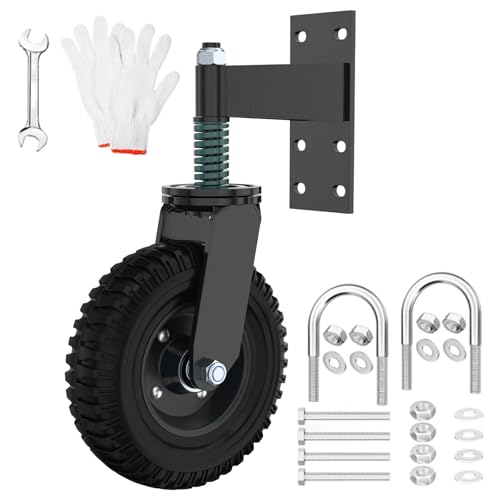 TAZZOR 20cm Torrolle mit Bremse 360° Drehbare Laufrollen mit Federbelastung Tragfähigkeit von 270 kg Torlaufrolle Schwerlast Tor Räder Perfekt für Holztore Zäune und Gartentor Metalltore von TAZZOR