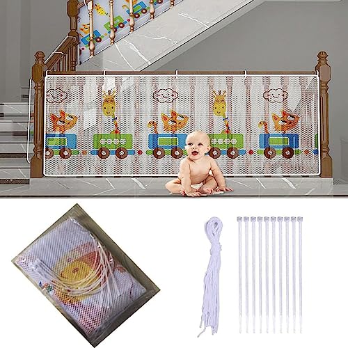 Treppenschutznetz für Kinder, Verdicken Niedlich Tier Schutznetz Treppe, Sicherheitsnetz Treppe für Babys und Haustieren, Treppen Schutz Sicherheitsnetz (300 x 78 cm Giraffe) von TAZZOR