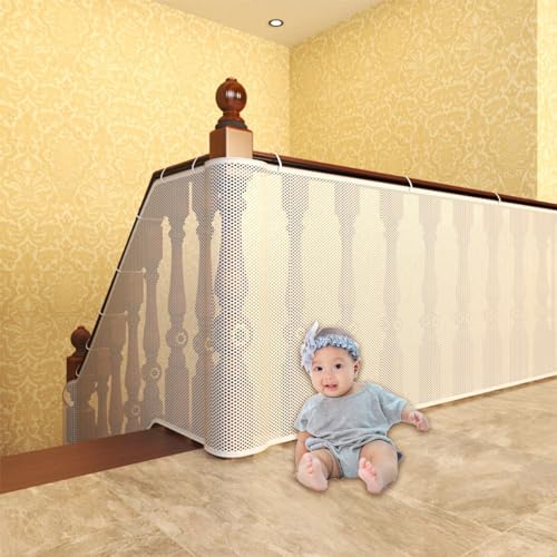 Treppenschutznetz für Kinder, Verdicken Niedlich Tier Schutznetz Treppe, Sicherheitsnetz Treppe für Babys und Haustieren, Treppen Schutz Sicherheitsnetz (600 x 90 cm White) von TAZZOR