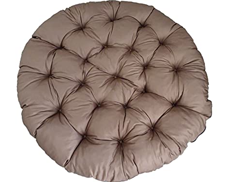 Papasansessel Kissen, Polster Bodenkissen für Schwenksessel, Rund Papasan Sessel, Polyrattan Sessel - Durchmesser 130 cm und Kissenstärke 10-12cm (Braun) von TBA