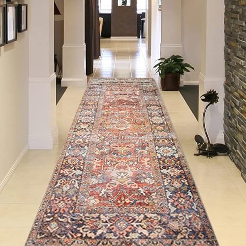 TBATM Boho Extra Langer Teppichläufer Rutschfester Flächenteppich Orientalischer Bodenteppich Für Flur Küche Eingangsbereich Wäscherei Wohnzimmer,Metallisch,120x300cm/47x118 in von TBATM