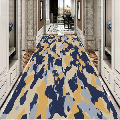 TBATM Flur Läufer Teppich Weiche Mikrofaser Lange Küchenmatte rutschfeste Waschbare Area Runner Teppich Boden Teppich Für Eingangsbereich Wäscherei Wohnzimmer,A,120x450cm/47x177 in von TBATM