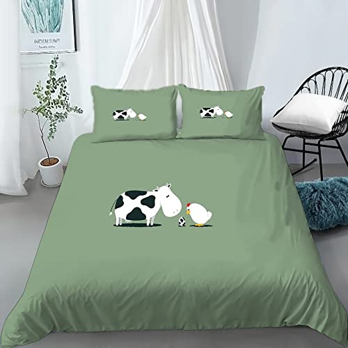 TBBDH Bettwäsche 155x220 Grüne Kuh 3D Mikrofaser JugendbettwäSche Set, Atmungsaktive Hypoallergene Bettdecke mit Reißverschluss + 2 Kissenbezüge 80x80 cm TBBDH Bettwäsche 155x220 Grüne Kuh 3D Mikrofaser JugendbettwäSche Set, Atmungsaktive Hypoallergene Bettdecke mit Reißverschluss + 2 Kissenbezüge 80x80 cm von TBBDH