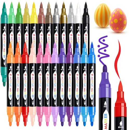 TBC The Best Crafts Acrylfarben-Marker mit Doppelspitze, 24 Farben TBC The Best Crafts Acrylfarben-Marker mit Doppelspitze, 24 Farben von TBC The Best Crafts