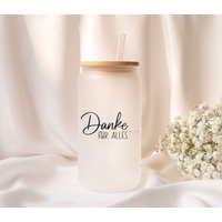Eiskaffeeglas | Personalisiert Milchglas Danke Für Alles von TBDreamWork