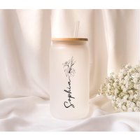 Eiskaffeeglas| Personalisiert | Milchglas Geschenk Blumen von TBDreamWork