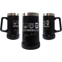 Lasergravierter Edelstahl Bierkrug Für Echte Männer - Personalisiert von TBDreamWork
