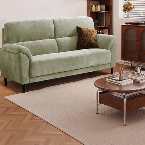 TBJEN Chenille Loveseat, moderne 2-Sitzer-Couch mit Eisenbeinen, weich gepolstertes Sofa für Wohnzimmer, Schlafzimmer, Eingangsbereich, Wohnung, Grün, 1,7 m von TBJEN