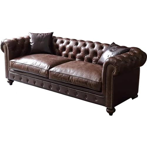 TBJEN Lederliegesofa-Set, Einzel-/Doppel-/Dreifach-Sitzer, Wohnzimmer, Ledercouch, moderne Liegesofa mit Armlehne für Heimkino/Büro, Doppelbett von TBJEN