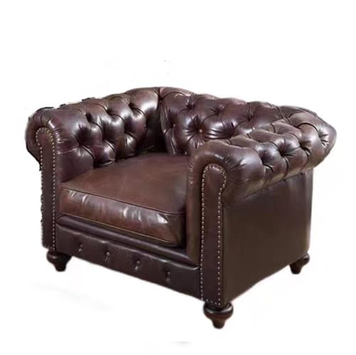 TBJEN Lederliegesofa-Set, Einzel-/Doppel-/Dreifach-Sitzer, Wohnzimmer, Ledercouch, moderne Liegesofa mit Armlehne für Heimkino/Büro, Einzelbett von TBJEN