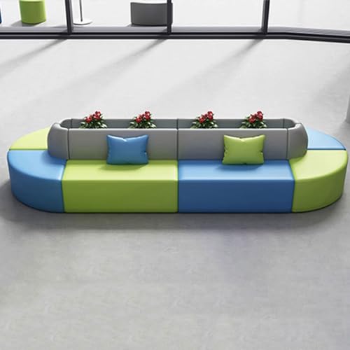 TBJEN Moderne Kunstledercouch, modulare Sektionalcouch geeignet für Aktivitätsraum Kinderruhebereich Verwaltungssaal Lesebereich von TBJEN