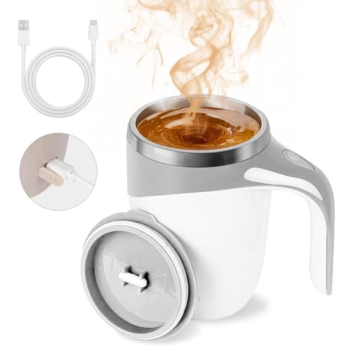 Automatischer Magnetischer Rührender Kaffeebecher, Magnetischer Kaffeerührer-Becher für Milch-selbstrührender Becher mit Deckel, automatischer Kaffeetassenrührer-selbstrührender Kaffeebecher (A#) von TBLMPNE