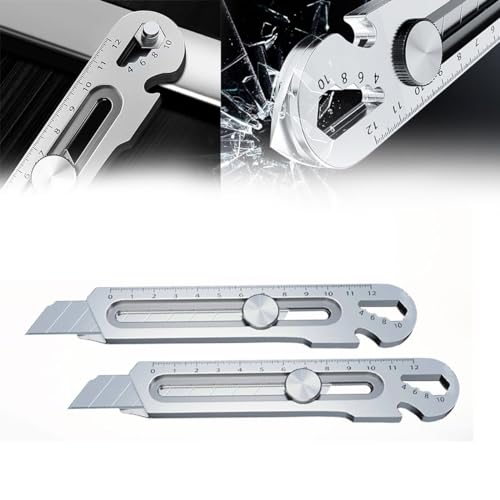 Schweres Mehrzweck Gebrauchsmesser, 2024 Neu Cuttermesser Profi, Edelstahl Universalmesser, Multifunktionales Mehrzweck Robuste Teppichmesser Druckguss Cutter Messer (2 Stück) von TBLMPNE