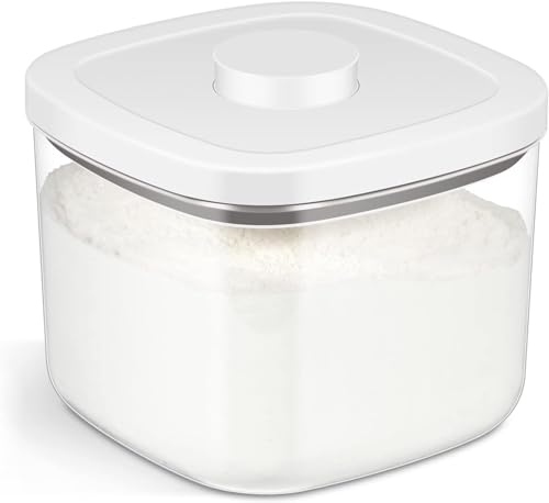 5L Reis Vorratsbehälter Top-Pop Frischhaltedose Müslibehälter mit Messbecher für Küche Transparent Stapelbar Waschpulver Behälter von TBMax