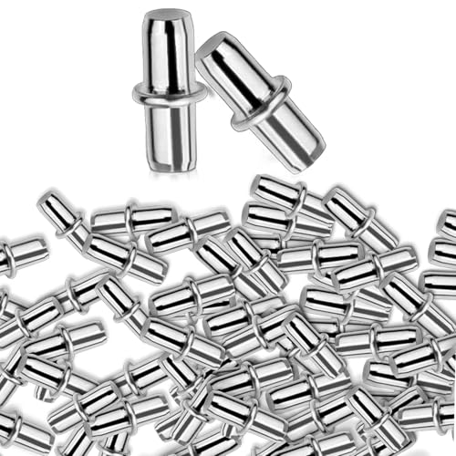 60 Stück 1/5 Zoll 5 mm Regalstifte Silber Heavy Duty Regalhalter Klammern Zylindrische Form Verstellbare Halterung Stützstift für Möbel Schrank Bücherregal 60 Stück 1/5 Zoll 5 mm Regalstifte Silber Heavy Duty Regalhalter Klammern Zylindrische Form Verstellbare Halterung Stützstift für Möbel Schrank Bücherregal von TBNOD