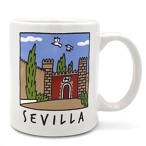 TBOC Frühstücksbecher Tasse Porzellan [Alcázar] Mug Souvenir Sevilla Andalusien Spanien | Geschenk Kaffeetasse Kaffeebecher Teetasse Personalisiert Becher Lehrer Lustig Stadt von TBOC