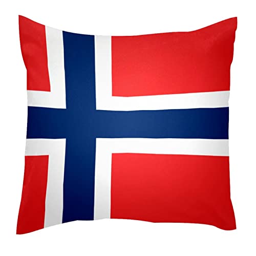 TBOUOBT Quadratische Kissenbezüge, weicher Kissenbezug Kissenbezug Wohnkultur,Flagge von Norwegen von TBOUOBT