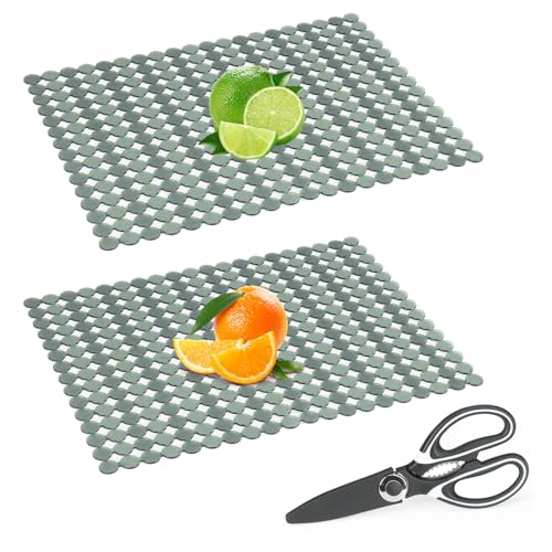 Spülbeckeneinlage 2er-Set, Spülbeckenmatte Zuschneidbar mit Schere,Spülbecken Matte für Edelstahl Keramikspülen,Spülbeckenmatte Silikon für Küchenspüle,Leicht zu Reinigen,DIY Schnitt, 15.7 x 11.8 inch von TBRFP